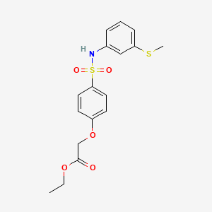 molecular formula C17H19NO5S2 B3547698 ethyl [4-({[3-(methylthio)phenyl]amino}sulfonyl)phenoxy]acetate 