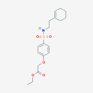 molecular formula C18H25NO5S B3547705 ethyl [4-({[2-(1-cyclohexen-1-yl)ethyl]amino}sulfonyl)phenoxy]acetate 