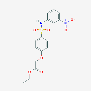molecular formula C16H16N2O7S B3547712 Ethyl 2-[4-[(3-nitrophenyl)sulfamoyl]phenoxy]acetate 