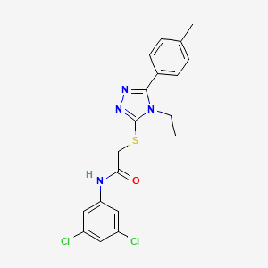 molecular formula C19H18Cl2N4OS B3547717 N-(3,5-dichlorophenyl)-2-{[4-ethyl-5-(4-methylphenyl)-4H-1,2,4-triazol-3-yl]sulfanyl}acetamide 