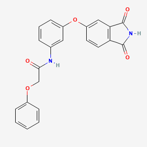 molecular formula C22H16N2O5 B3547733 N-{3-[(1,3-dioxo-2,3-dihydro-1H-isoindol-5-yl)oxy]phenyl}-2-phenoxyacetamide 