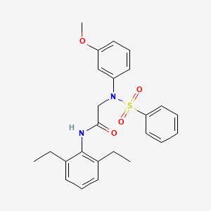 molecular formula C25H28N2O4S B3547739 N~1~-(2,6-diethylphenyl)-N~2~-(3-methoxyphenyl)-N~2~-(phenylsulfonyl)glycinamide 