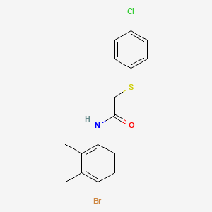 molecular formula C16H15BrClNOS B3547750 N-(4-bromo-2,3-dimethylphenyl)-2-[(4-chlorophenyl)thio]acetamide 