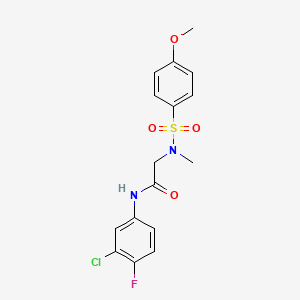 molecular formula C16H16ClFN2O4S B3547763 N-(3-chloro-4-fluorophenyl)-N~2~-[(4-methoxyphenyl)sulfonyl]-N~2~-methylglycinamide 