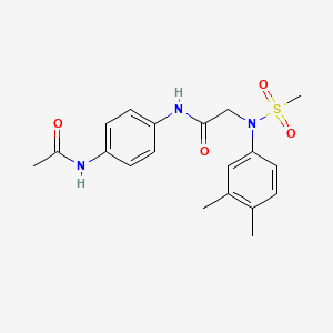 molecular formula C19H23N3O4S B3547779 N~1~-[4-(acetylamino)phenyl]-N~2~-(3,4-dimethylphenyl)-N~2~-(methylsulfonyl)glycinamide 