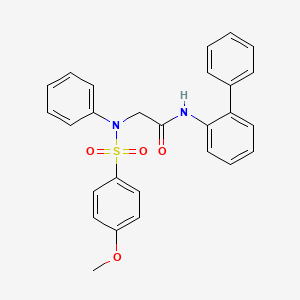 molecular formula C27H24N2O4S B3547797 N~1~-2-biphenylyl-N~2~-[(4-methoxyphenyl)sulfonyl]-N~2~-phenylglycinamide 