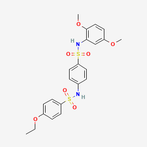 molecular formula C22H24N2O7S2 B3547822 N-(4-{[(2,5-dimethoxyphenyl)amino]sulfonyl}phenyl)-4-ethoxybenzenesulfonamide 