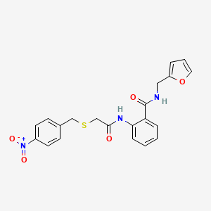 molecular formula C21H19N3O5S B3547835 N-(2-furylmethyl)-2-({[(4-nitrobenzyl)thio]acetyl}amino)benzamide 