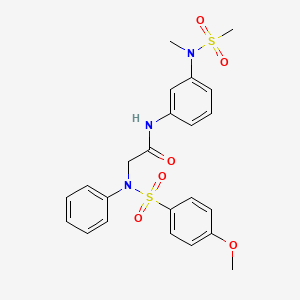 molecular formula C23H25N3O6S2 B3547840 N~2~-[(4-methoxyphenyl)sulfonyl]-N~1~-{3-[methyl(methylsulfonyl)amino]phenyl}-N~2~-phenylglycinamide 