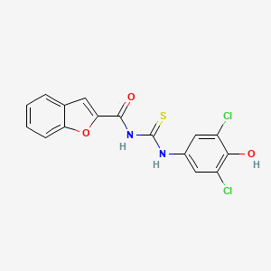 molecular formula C16H10Cl2N2O3S B3547844 N-{[(3,5-dichloro-4-hydroxyphenyl)amino]carbonothioyl}-1-benzofuran-2-carboxamide 