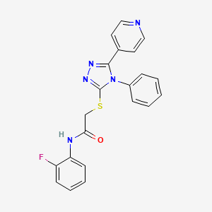 molecular formula C21H16FN5OS B3547877 N-(2-fluorophenyl)-2-{[4-phenyl-5-(4-pyridinyl)-4H-1,2,4-triazol-3-yl]thio}acetamide 