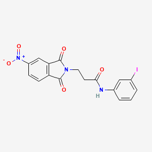 molecular formula C17H12IN3O5 B3547882 N-(3-iodophenyl)-3-(5-nitro-1,3-dioxo-1,3-dihydro-2H-isoindol-2-yl)propanamide 
