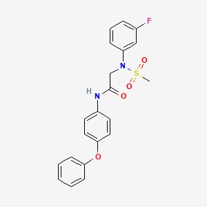 molecular formula C21H19FN2O4S B3547896 N~2~-(3-fluorophenyl)-N~2~-(methylsulfonyl)-N~1~-(4-phenoxyphenyl)glycinamide 