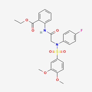 molecular formula C25H25FN2O7S B3547901 ethyl 2-{[N-[(3,4-dimethoxyphenyl)sulfonyl]-N-(4-fluorophenyl)glycyl]amino}benzoate 