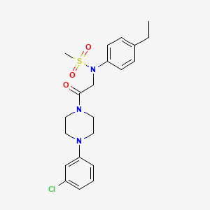 molecular formula C21H26ClN3O3S B3547949 N-{2-[4-(3-Chloro-phenyl)-piperazin-1-yl]-2-oxo-ethyl}-N-(4-ethyl-phenyl)-methanesulfonamide 