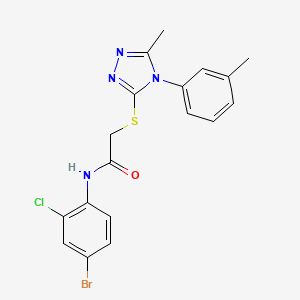molecular formula C18H16BrClN4OS B3547952 N-(4-bromo-2-chlorophenyl)-2-{[5-methyl-4-(3-methylphenyl)-4H-1,2,4-triazol-3-yl]thio}acetamide 