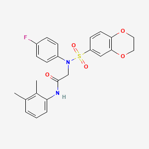 molecular formula C24H23FN2O5S B3547955 N~2~-(2,3-dihydro-1,4-benzodioxin-6-ylsulfonyl)-N~1~-(2,3-dimethylphenyl)-N~2~-(4-fluorophenyl)glycinamide 