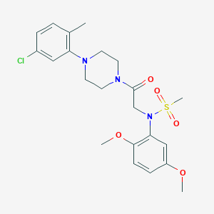 molecular formula C22H28ClN3O5S B3547962 N-{2-[4-(5-Chloro-2-methyl-phenyl)-piperazin-1-yl]-2-oxo-ethyl}-N-(2,5-dimethoxy-phenyl)-methanesulfonamide 