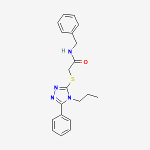 molecular formula C20H22N4OS B3547967 N-benzyl-2-[(5-phenyl-4-propyl-4H-1,2,4-triazol-3-yl)thio]acetamide 
