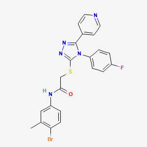 molecular formula C22H17BrFN5OS B3547990 N-(4-bromo-3-methylphenyl)-2-{[4-(4-fluorophenyl)-5-(4-pyridinyl)-4H-1,2,4-triazol-3-yl]thio}acetamide 