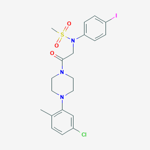 molecular formula C20H23ClIN3O3S B3548000 N-{2-[4-(5-Chloro-2-methyl-phenyl)-piperazin-1-yl]-2-oxo-ethyl}-N-(4-iodo-phenyl)-methanesulfonamide 
