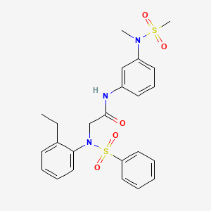 molecular formula C24H27N3O5S2 B3548041 N~2~-(2-ethylphenyl)-N~1~-{3-[methyl(methylsulfonyl)amino]phenyl}-N~2~-(phenylsulfonyl)glycinamide 