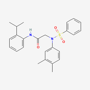 molecular formula C25H28N2O3S B3548059 N~2~-(3,4-dimethylphenyl)-N~1~-(2-isopropylphenyl)-N~2~-(phenylsulfonyl)glycinamide 