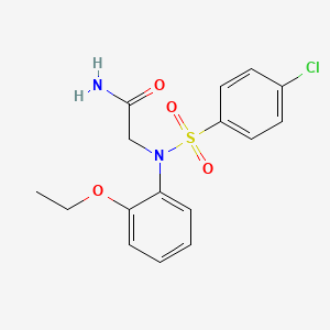 molecular formula C16H17ClN2O4S B3548097 N~2~-[(4-chlorophenyl)sulfonyl]-N~2~-(2-ethoxyphenyl)glycinamide 