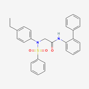 molecular formula C28H26N2O3S B3548100 N~1~-2-biphenylyl-N~2~-(4-ethylphenyl)-N~2~-(phenylsulfonyl)glycinamide 