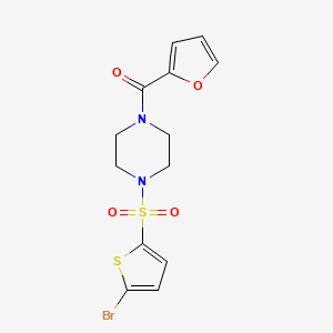 molecular formula C13H13BrN2O4S2 B3548103 1-[(5-bromo-2-thienyl)sulfonyl]-4-(2-furoyl)piperazine 