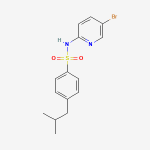 molecular formula C15H17BrN2O2S B3548110 N-(5-bromo-2-pyridinyl)-4-isobutylbenzenesulfonamide 