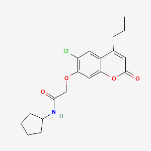 molecular formula C19H22ClNO4 B3548121 2-[(6-chloro-2-oxo-4-propyl-2H-chromen-7-yl)oxy]-N-cyclopentylacetamide 
