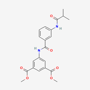 molecular formula C21H22N2O6 B3548129 dimethyl 5-{[3-(isobutyrylamino)benzoyl]amino}isophthalate 