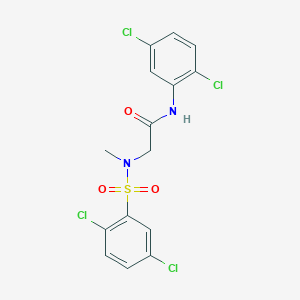 molecular formula C15H12Cl4N2O3S B3548151 N~1~-(2,5-dichlorophenyl)-N~2~-[(2,5-dichlorophenyl)sulfonyl]-N~2~-methylglycinamide 