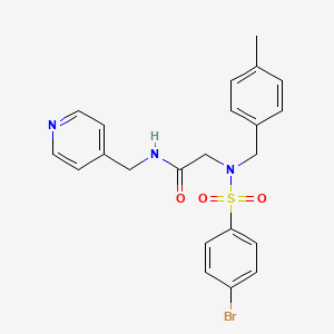 molecular formula C22H22BrN3O3S B3548154 N~2~-[(4-bromophenyl)sulfonyl]-N~2~-(4-methylbenzyl)-N~1~-(4-pyridinylmethyl)glycinamide 