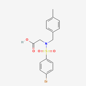 molecular formula C16H16BrNO4S B3548181 N-[(4-bromophenyl)sulfonyl]-N-(4-methylbenzyl)glycine 