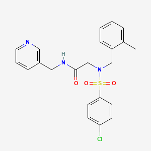 molecular formula C22H22ClN3O3S B3548204 N~2~-[(4-chlorophenyl)sulfonyl]-N~2~-(2-methylbenzyl)-N-(pyridin-3-ylmethyl)glycinamide 