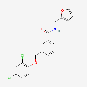 molecular formula C19H15Cl2NO3 B3548207 3-[(2,4-DICHLOROPHENOXY)METHYL]-N-[(FURAN-2-YL)METHYL]BENZAMIDE 