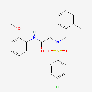 molecular formula C23H23ClN2O4S B3548216 N~2~-[(4-chlorophenyl)sulfonyl]-N~1~-(2-methoxyphenyl)-N~2~-(2-methylbenzyl)glycinamide 