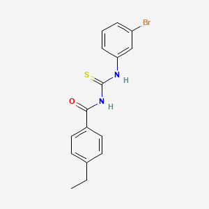 molecular formula C16H15BrN2OS B3548220 N-[(3-bromophenyl)carbamothioyl]-4-ethylbenzamide 