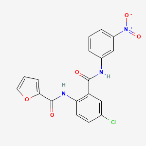 molecular formula C18H12ClN3O5 B3548250 N-(4-chloro-2-{[(3-nitrophenyl)amino]carbonyl}phenyl)-2-furamide 