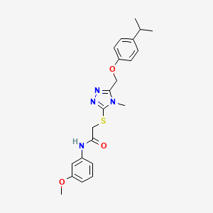 molecular formula C22H26N4O3S B3548254 2-({5-[(4-isopropylphenoxy)methyl]-4-methyl-4H-1,2,4-triazol-3-yl}thio)-N-(3-methoxyphenyl)acetamide 