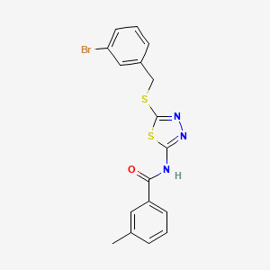 molecular formula C17H14BrN3OS2 B3548357 N-{5-[(3-bromobenzyl)sulfanyl]-1,3,4-thiadiazol-2-yl}-3-methylbenzamide 