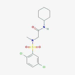 molecular formula C15H20Cl2N2O3S B3548361 N~1~-cyclohexyl-N~2~-[(2,5-dichlorophenyl)sulfonyl]-N~2~-methylglycinamide 