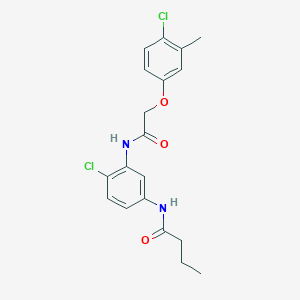 molecular formula C19H20Cl2N2O3 B3548367 N-(4-chloro-3-{[(4-chloro-3-methylphenoxy)acetyl]amino}phenyl)butanamide 