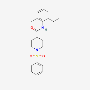 molecular formula C22H28N2O3S B3548379 N-(2-ethyl-6-methylphenyl)-1-[(4-methylphenyl)sulfonyl]piperidine-4-carboxamide 