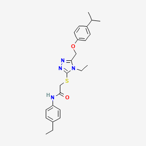 molecular formula C24H30N4O2S B3548417 N-(4-ethylphenyl)-2-[(4-ethyl-5-{[4-(propan-2-yl)phenoxy]methyl}-4H-1,2,4-triazol-3-yl)sulfanyl]acetamide 