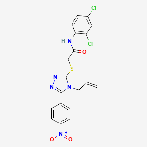molecular formula C19H15Cl2N5O3S B3548441 N-(2,4-dichlorophenyl)-2-{[5-(4-nitrophenyl)-4-(prop-2-en-1-yl)-4H-1,2,4-triazol-3-yl]sulfanyl}acetamide 