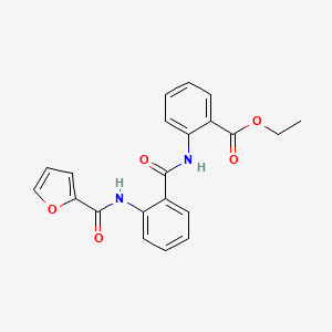 molecular formula C21H18N2O5 B3548459 Ethyl 2-[[2-(furan-2-carbonylamino)benzoyl]amino]benzoate 