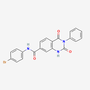 molecular formula C21H14BrN3O3 B3548493 N-(4-bromophenyl)-2,4-dioxo-3-phenyl-1,2,3,4-tetrahydroquinazoline-7-carboxamide 